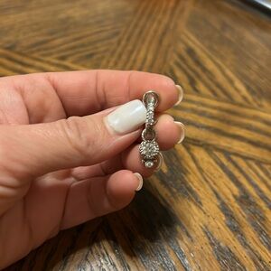 Judith Ripka sterling hoops with drop stud